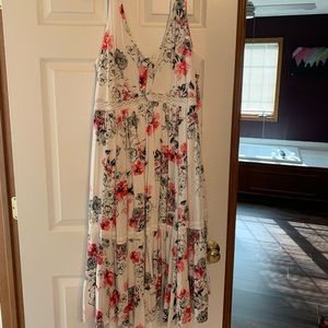 Torrid Floral Midi Dress with Bow Detail